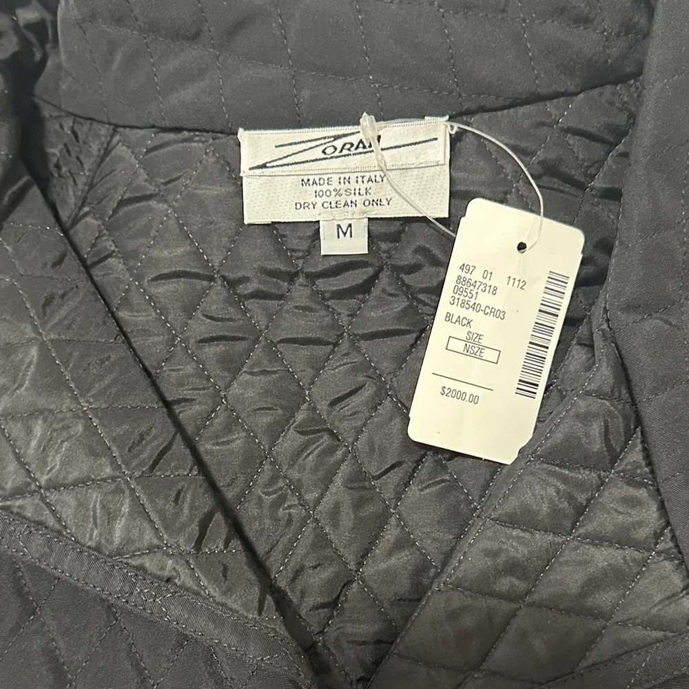 Zoran Black Quilted Pea Coat - Picture 2 of 6
